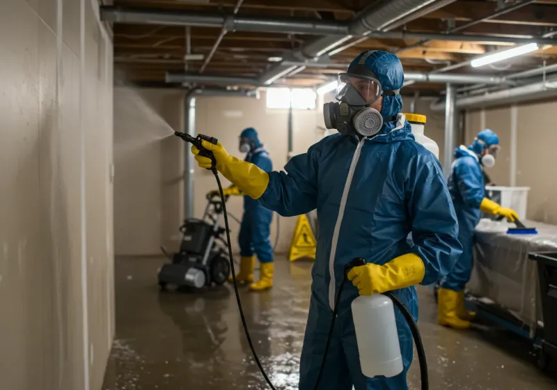 Basement Sanitization and Antimicrobial Treatment process in Petersburg, WV