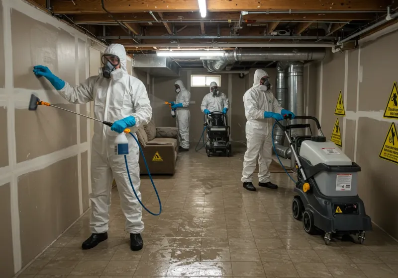Basement Moisture Removal and Structural Drying process in Petersburg, WV